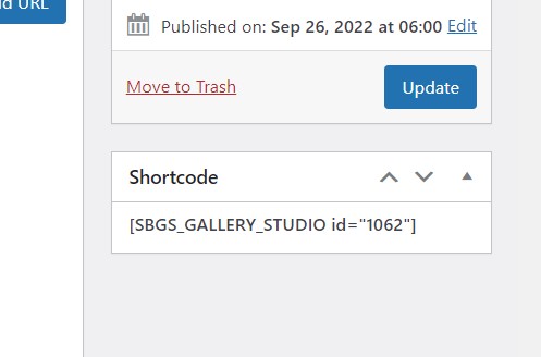 create gallery show shortcode