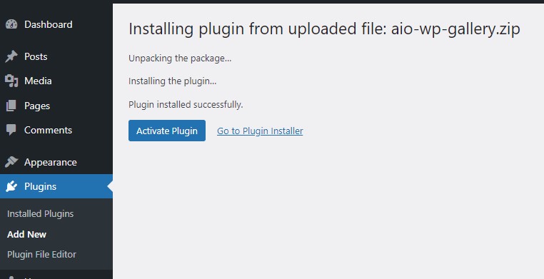 Installation plugins after upload active plugin